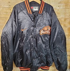 Nike Black and Orange Beavers Bomber Jacket